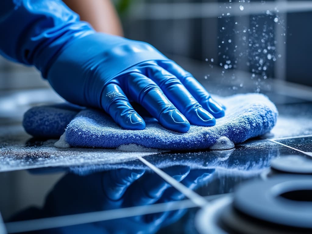 Deep cleaning service in progress